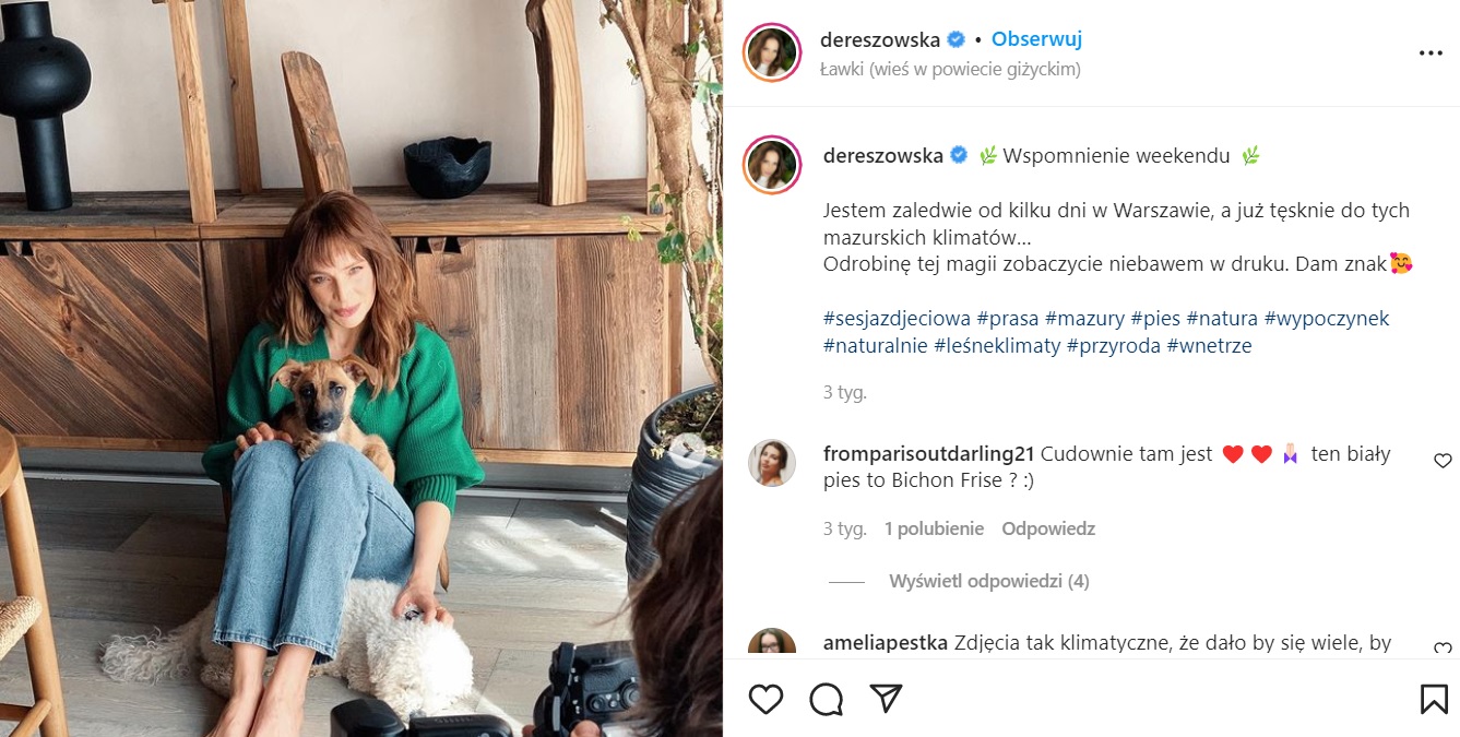 Aktorka Anna Dereszowska znalazła swoje miejsce na Mazurach